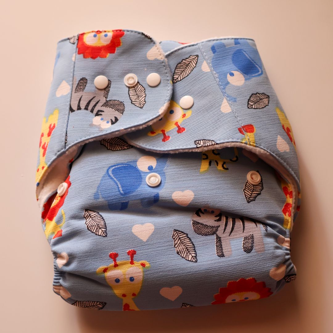 Adore Baby Diapers | 0-36 Months | Reusable and Washable | Animal Kingdom