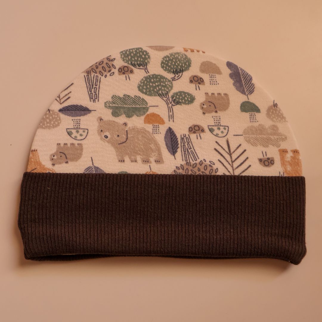 100% Cotton Caps, Booties & Mittens Set | Woodland