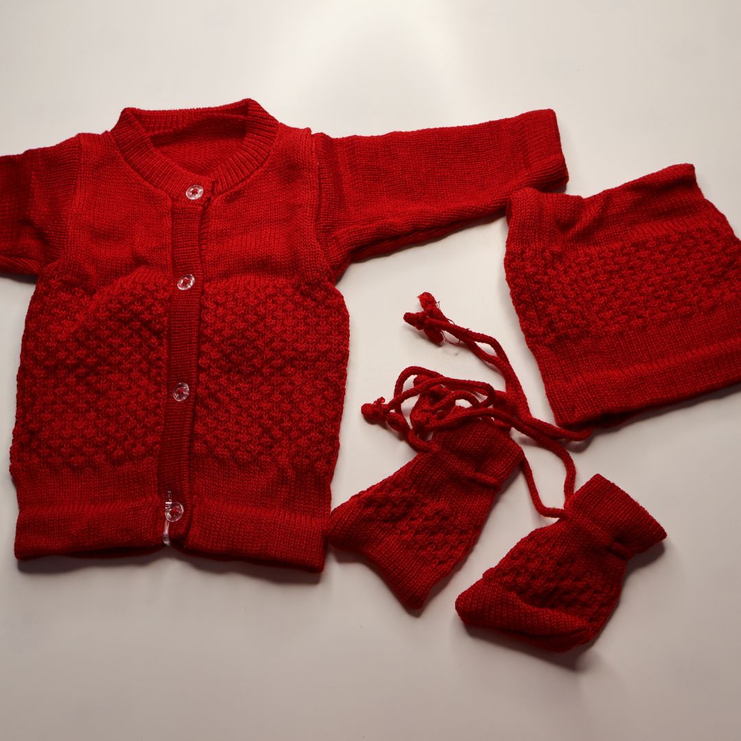 Adore Woollen Set - Maroon