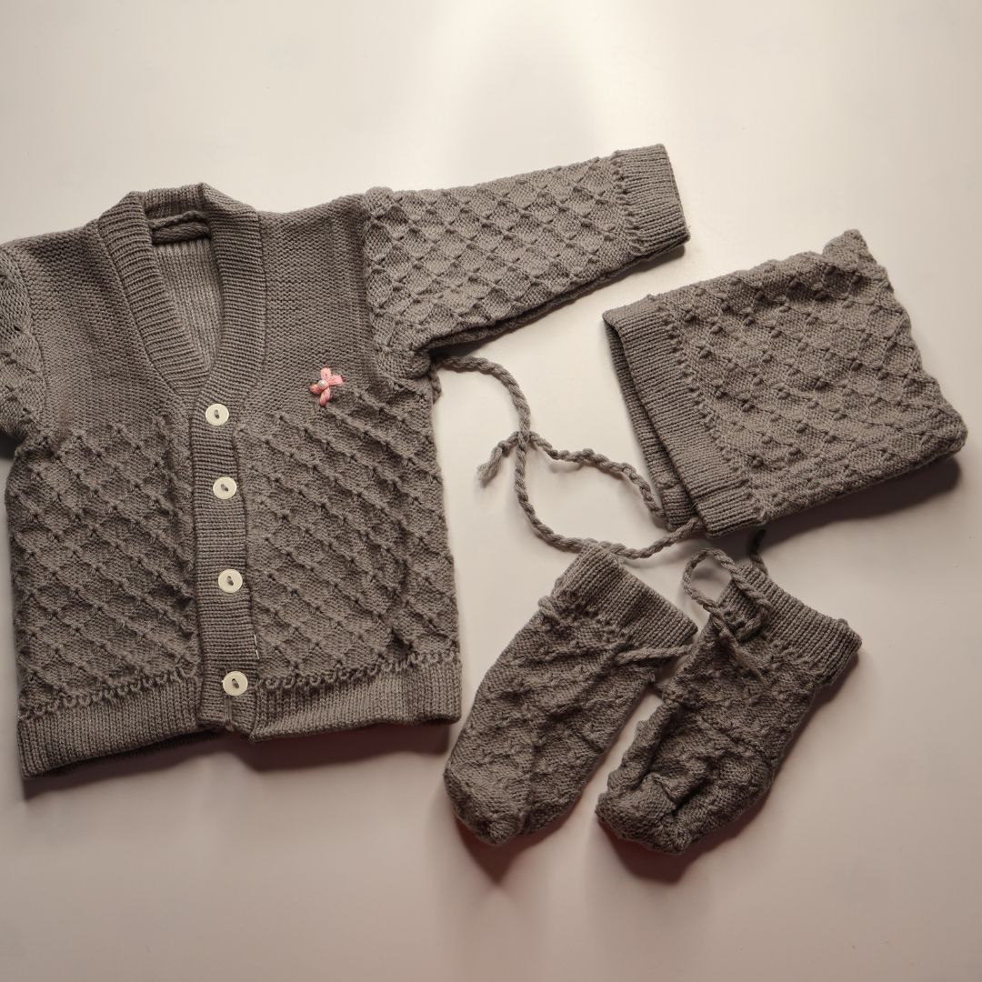 Adore Woollen Set - Grey Pattern 2