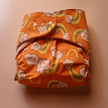 Adore Baby Diapers | 0-36 Months | Reusable and Washable | Rainbow Orange