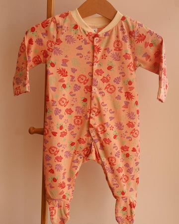 100% Cotton Baby Sleepsuit - Safari Charms