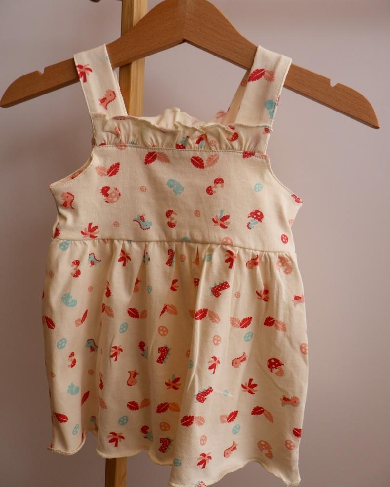 100% Cotton Baby Frock | Dino Tales | Light Yellow