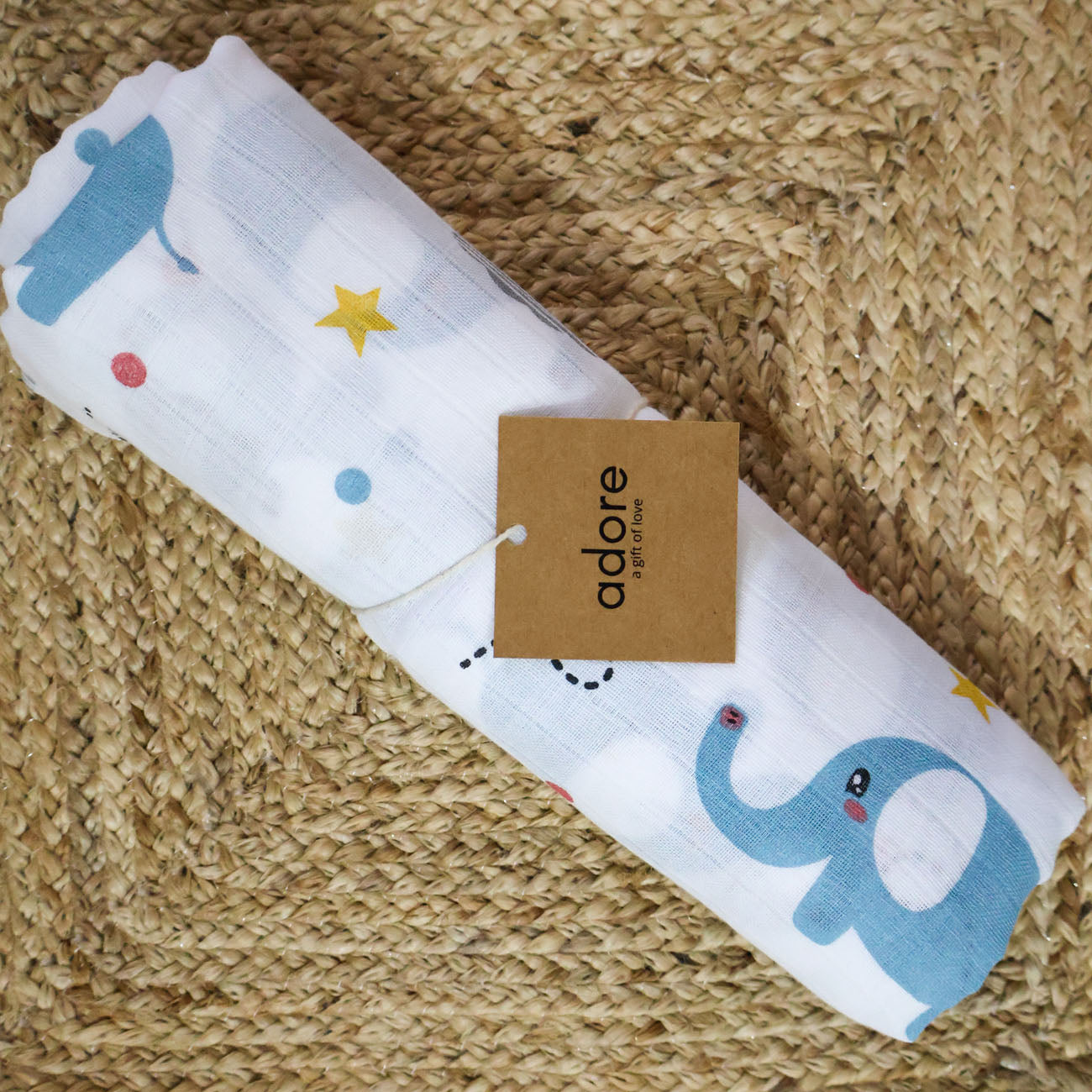 Organic Muslin Cotton Swaddles - Soft & Breathable - Twinkle Trunk