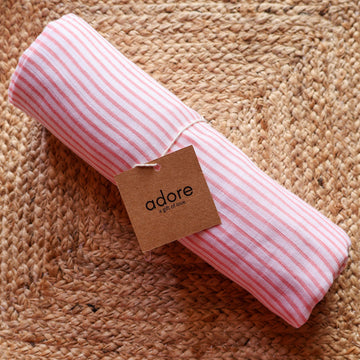 Organic Muslin Cotton Swaddles - Soft & Breathable - Blushing Stripes