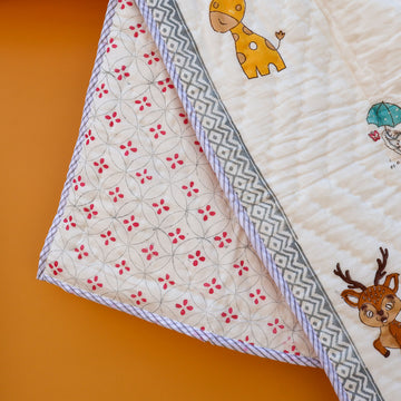 Safari Snuggles-Quilt for Little Dreamers | 0 to 3Yrs