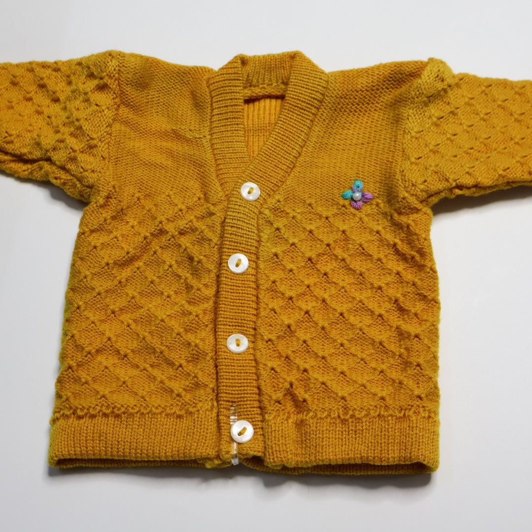 Adore Woollen Set - Mustard | Multicolour Flower