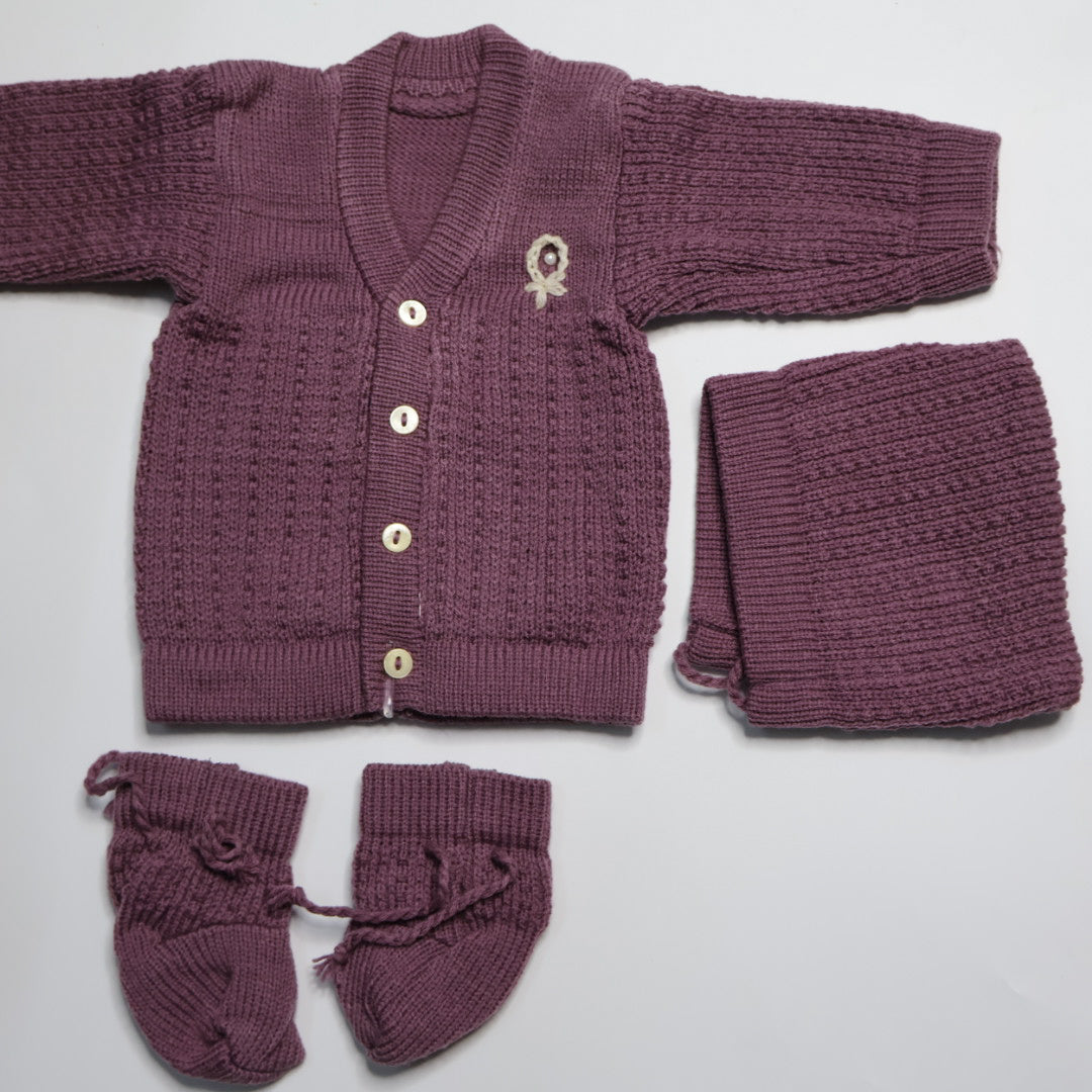 Adore Woollen Set - Dark Purple