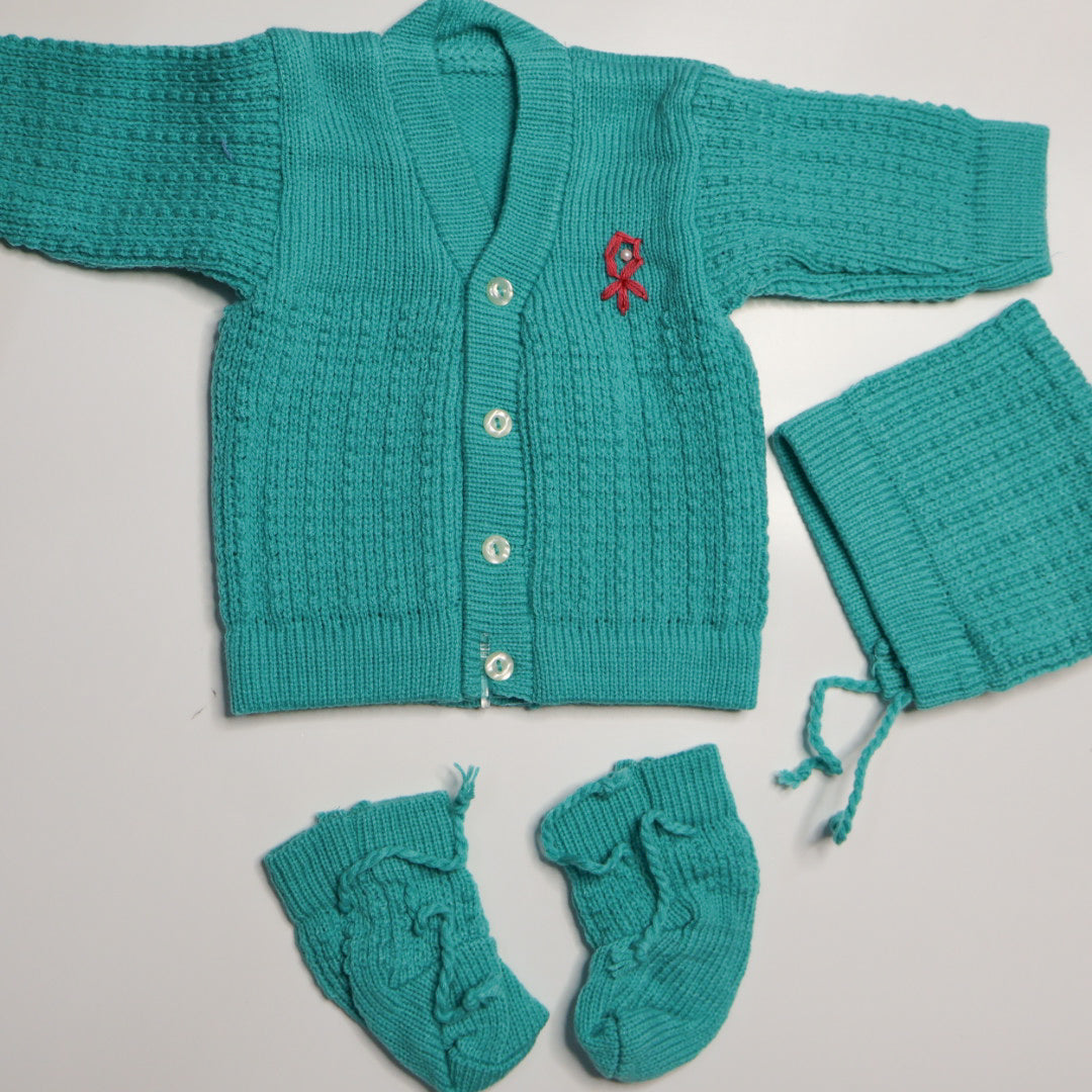 Adore Woollen Set - Turquoise Blue