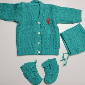 Adore Woollen Set - Turquoise Blue