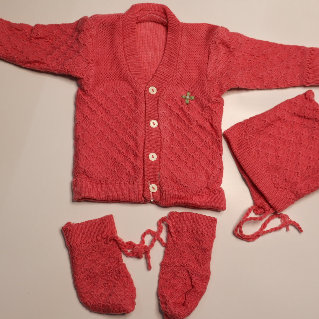 Adore Woollen Set - Pink Pattern 2