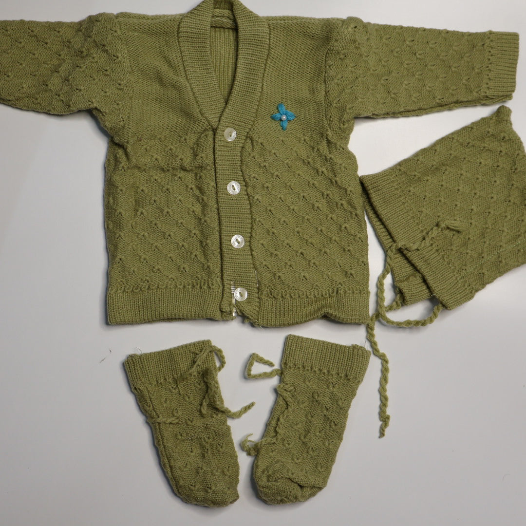 Adore Woollen Set - Olive Green