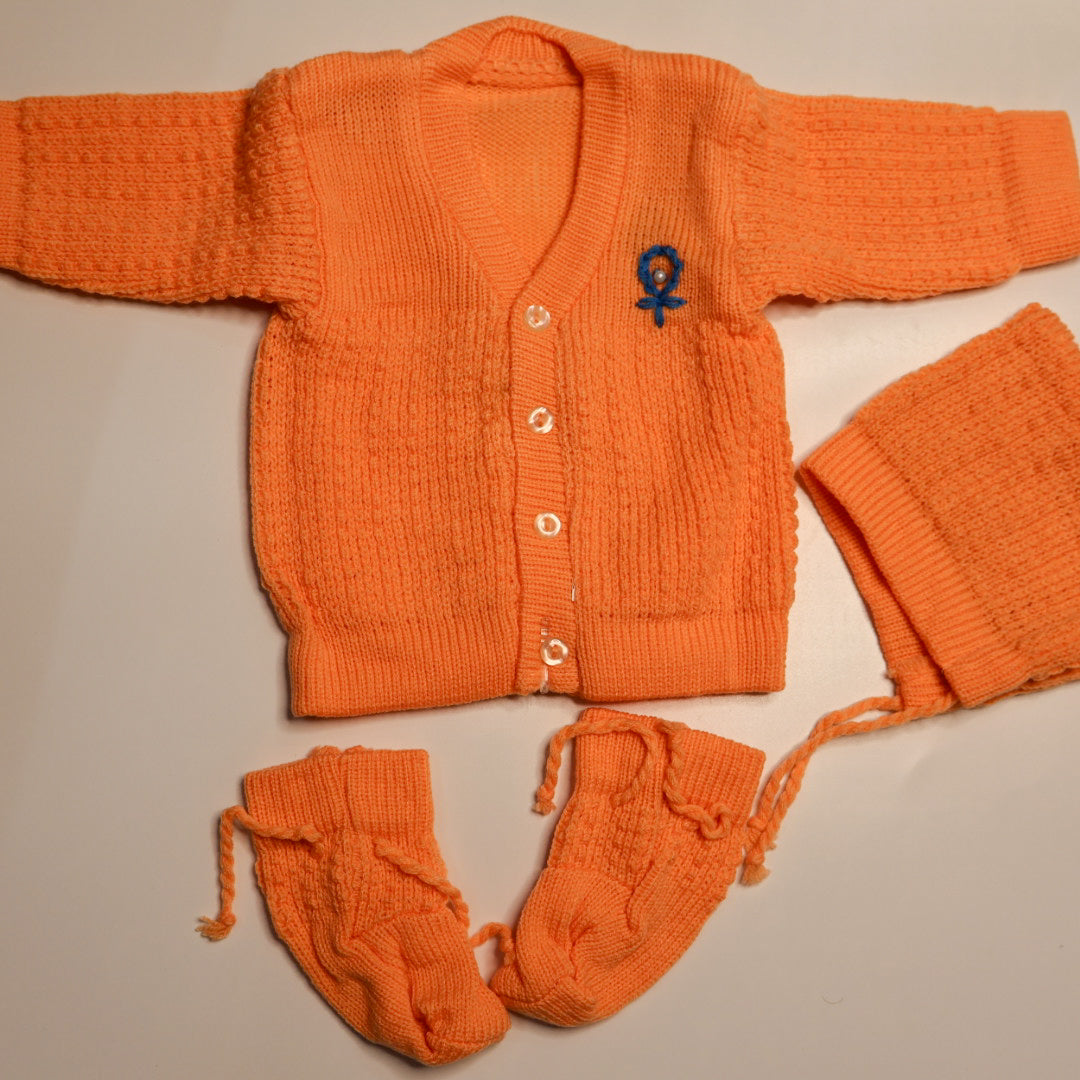 Adore Woollen Set - Light Orange Pattern 1