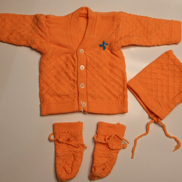 Adore Woollen Set - Light Orange Pattern 2