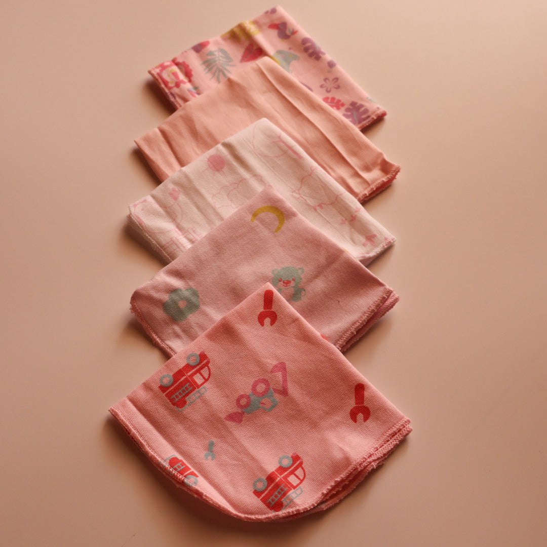 100% Cotton Baby Washcloths – Pack of 5 - Pink