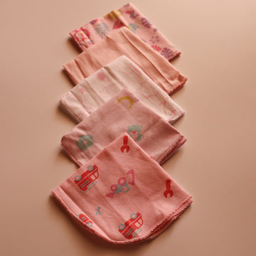 100% Cotton Baby Washcloths – Pack of 5 - Pink