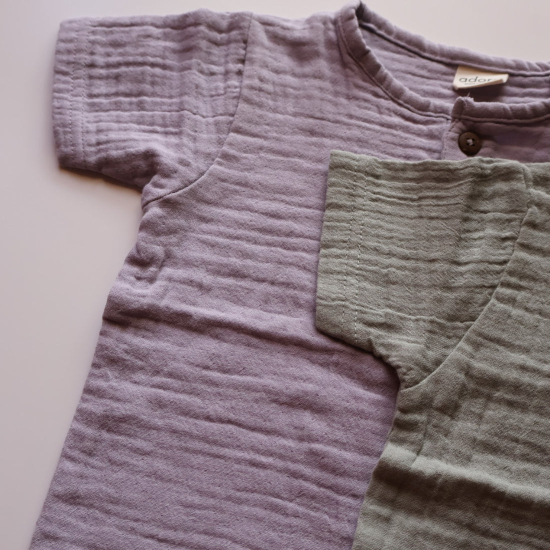 100% Muslin T-shirts for Kids | Green & Lilac