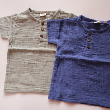 100% Muslin T-shirts for Kids | Green & Blue